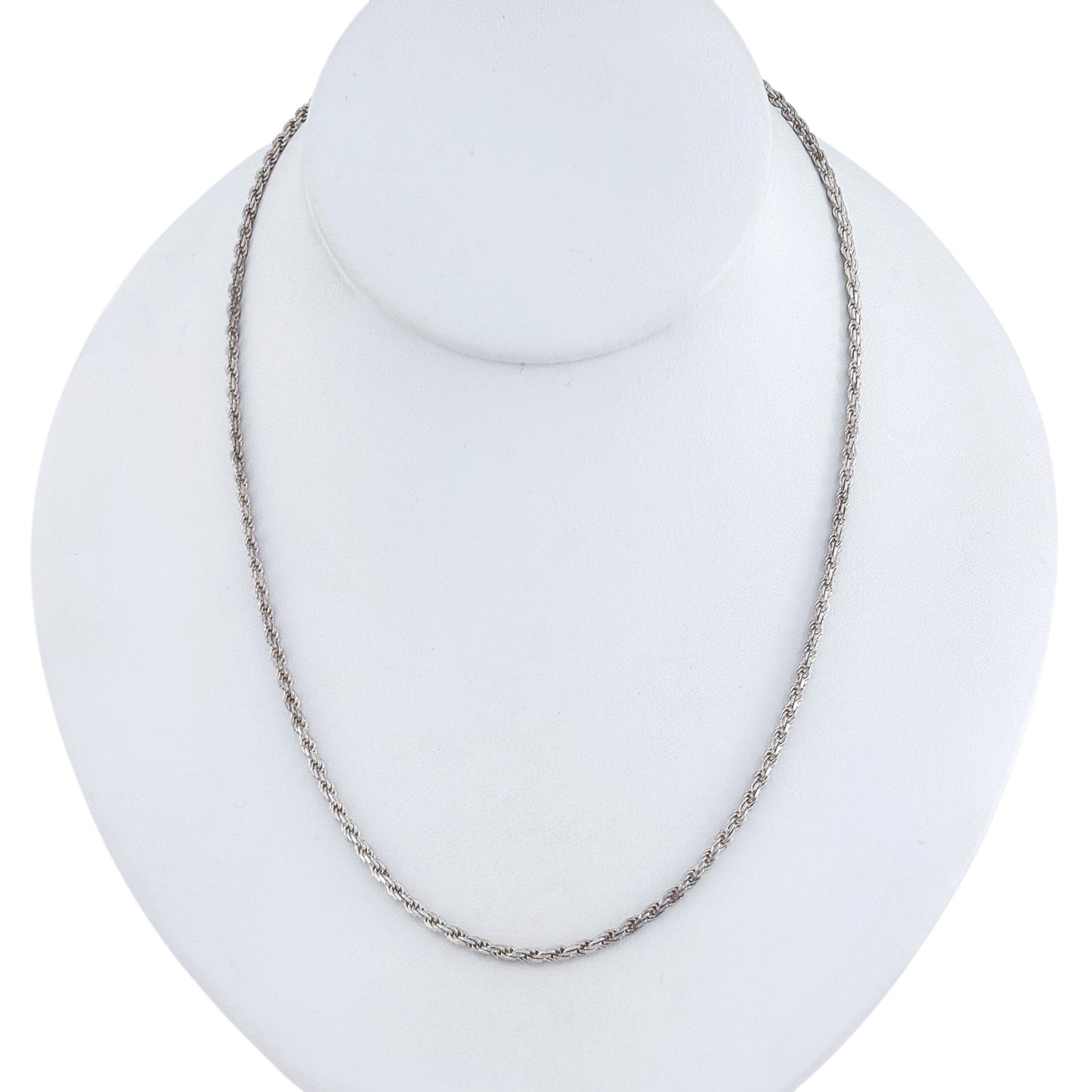 Vintage Italy Sterling Silver 925 Rope Chain Necklace 18"