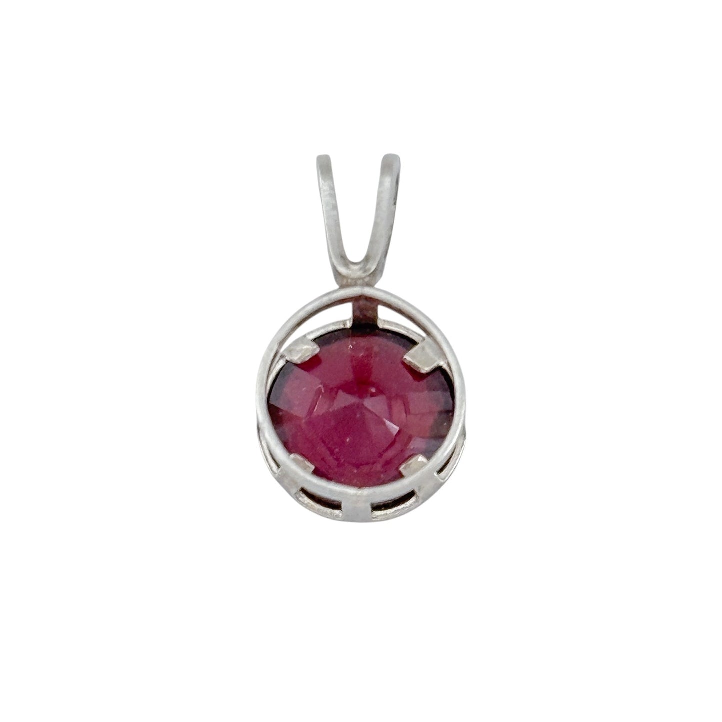 Vintage Sterling Silver 925 Garnet Pendant
