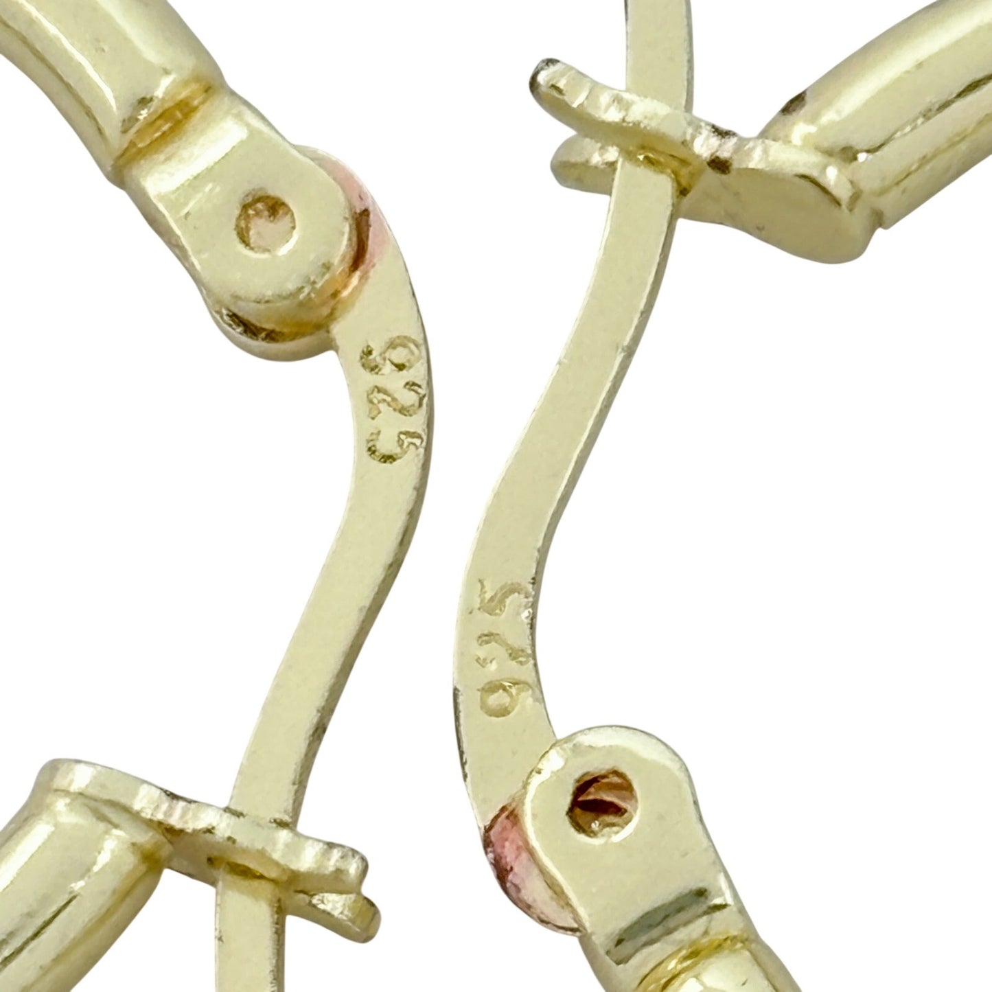 Vintage Gold-Tone Sterling Silver 925 Hoop Earrings