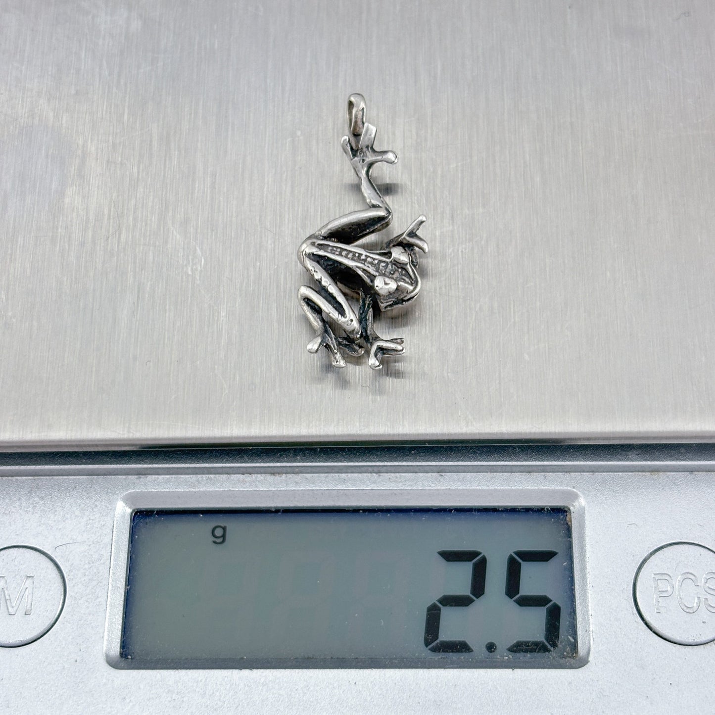 Vintage Sterling Silver 925 Frog Pendant