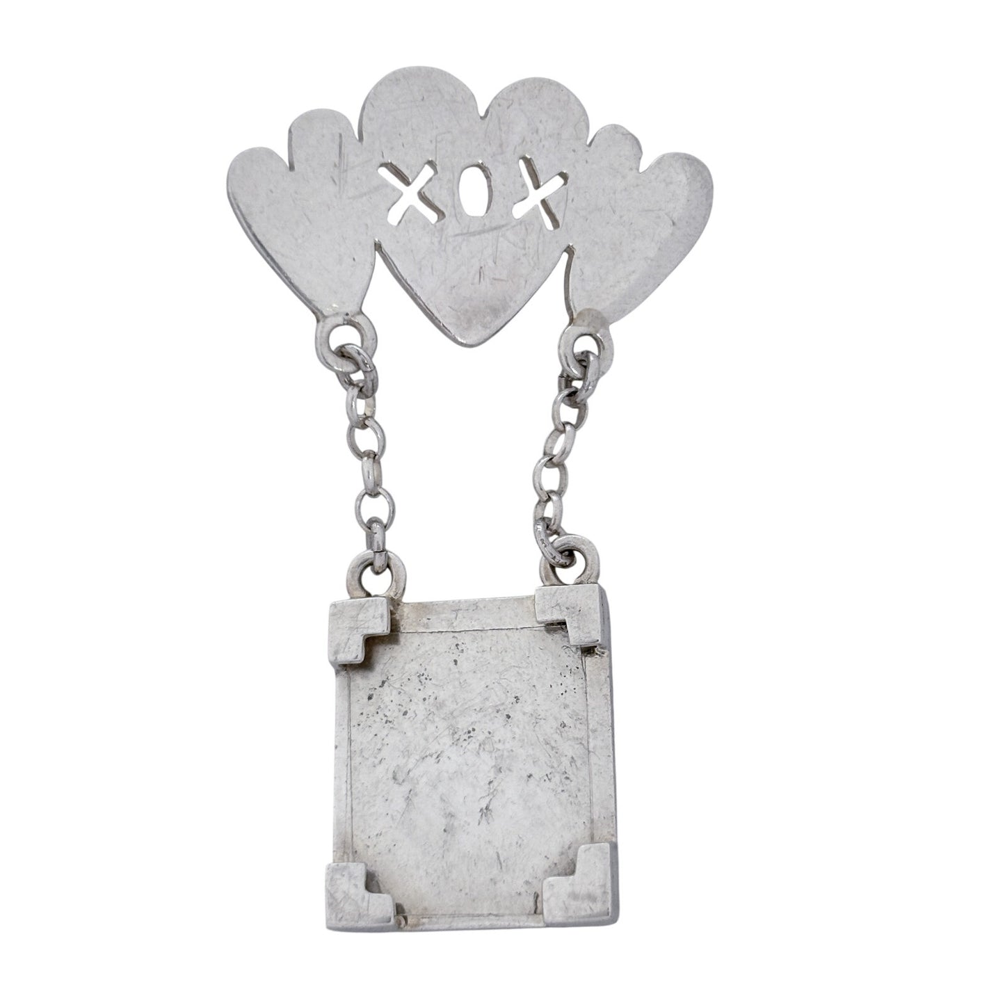 Vintage Sterling Silver 925 XOX Heart Charm Picture Holder