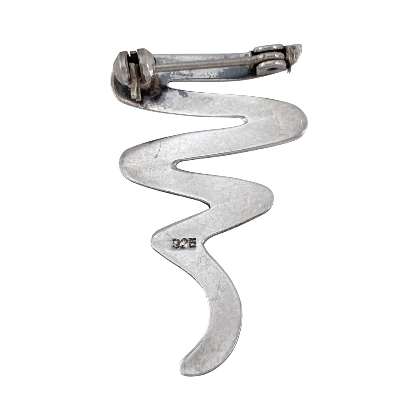 Vintage Sterling Silver 925 Zigzag Brooch