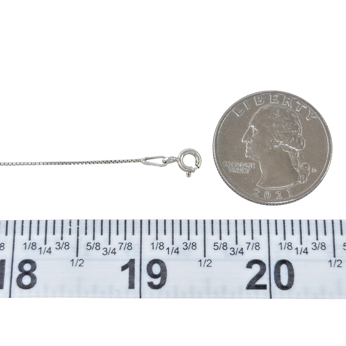 Estate Italian Sterling Silver 925 Box Chain Necklace 19.5"