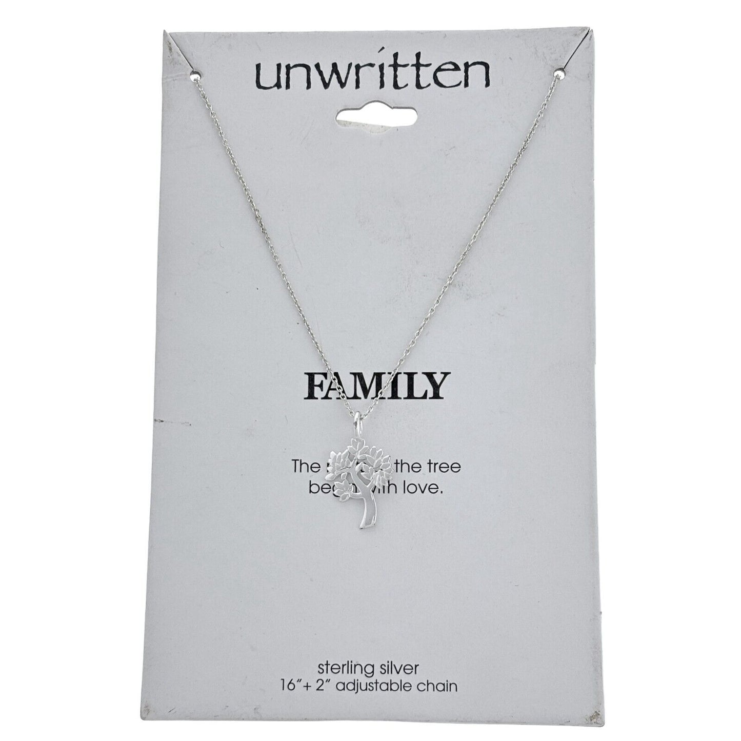 Vintage Sterling Silver 925 Family Tree Pendant Necklace 16"-18"