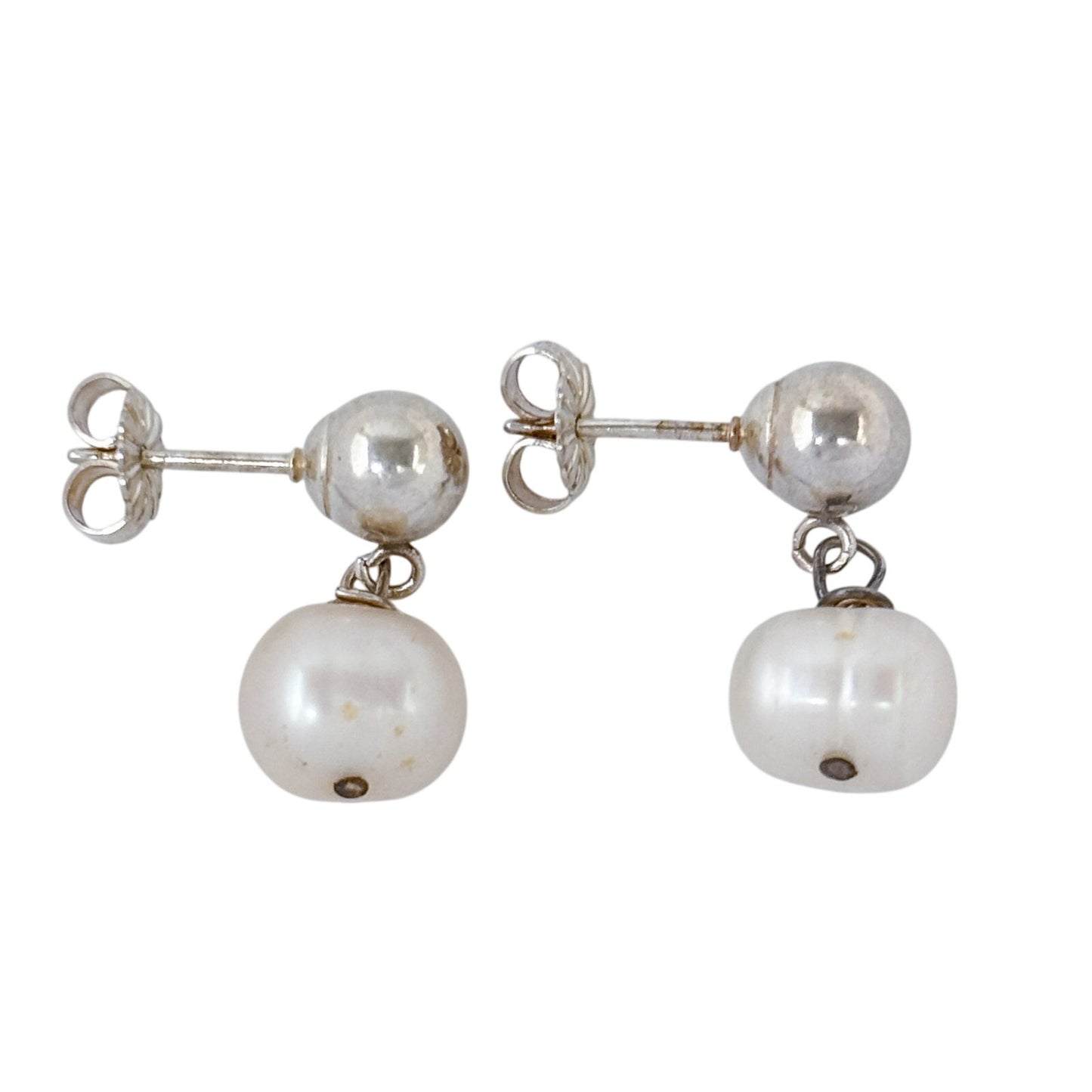 Vintage Sterling Silver 925 Pearl Drop Earrings