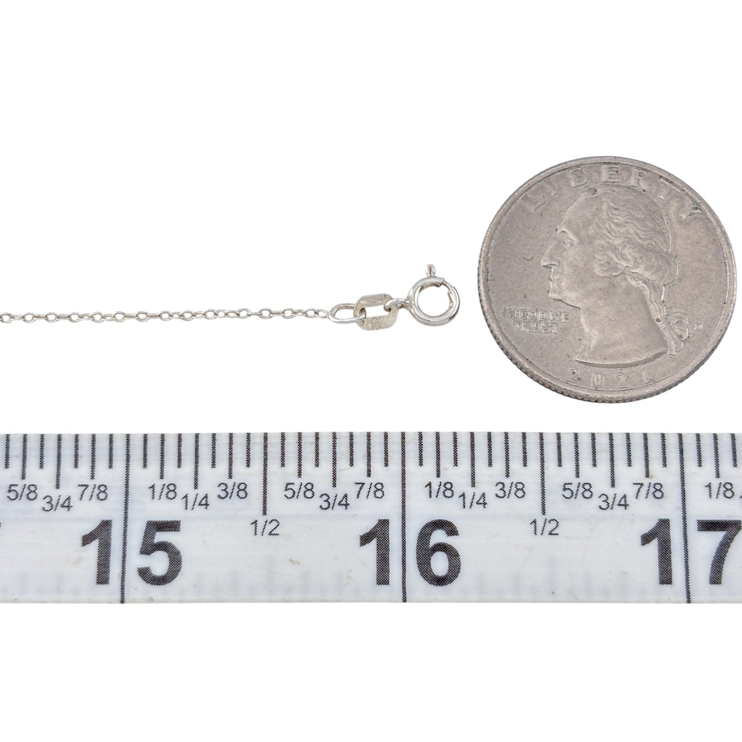 Vintage Italy Sterling Silver 925 Cable Link Chain Necklace 16"