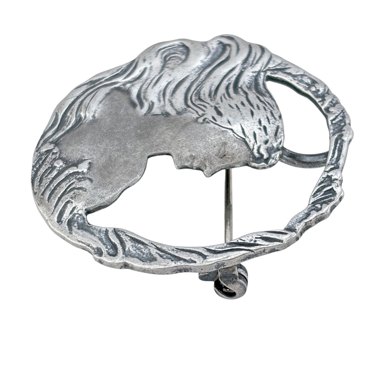 Vintage Sterling Silver 925 Woman Profile Brooch Pendant