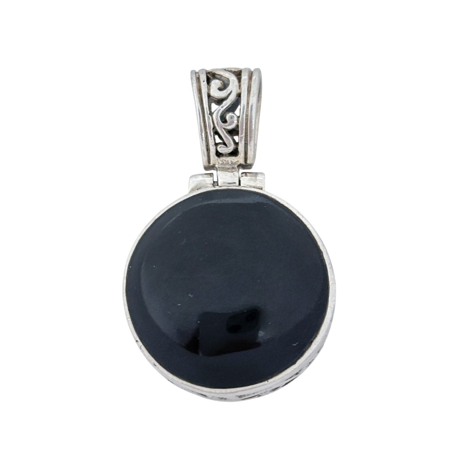 Vintage Sterling Silver 925 Black Onyx Pendant