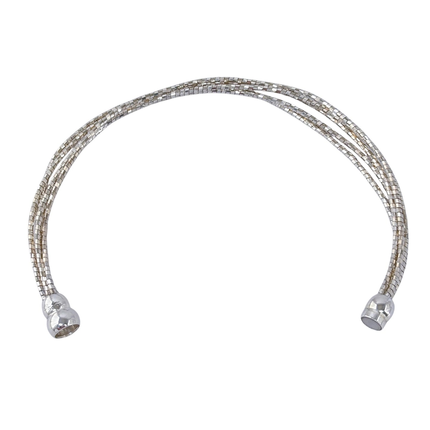 Estate Italy Dyadema Sterling Silver 925 5-Strand Bead Chain Bracelet 6.75"