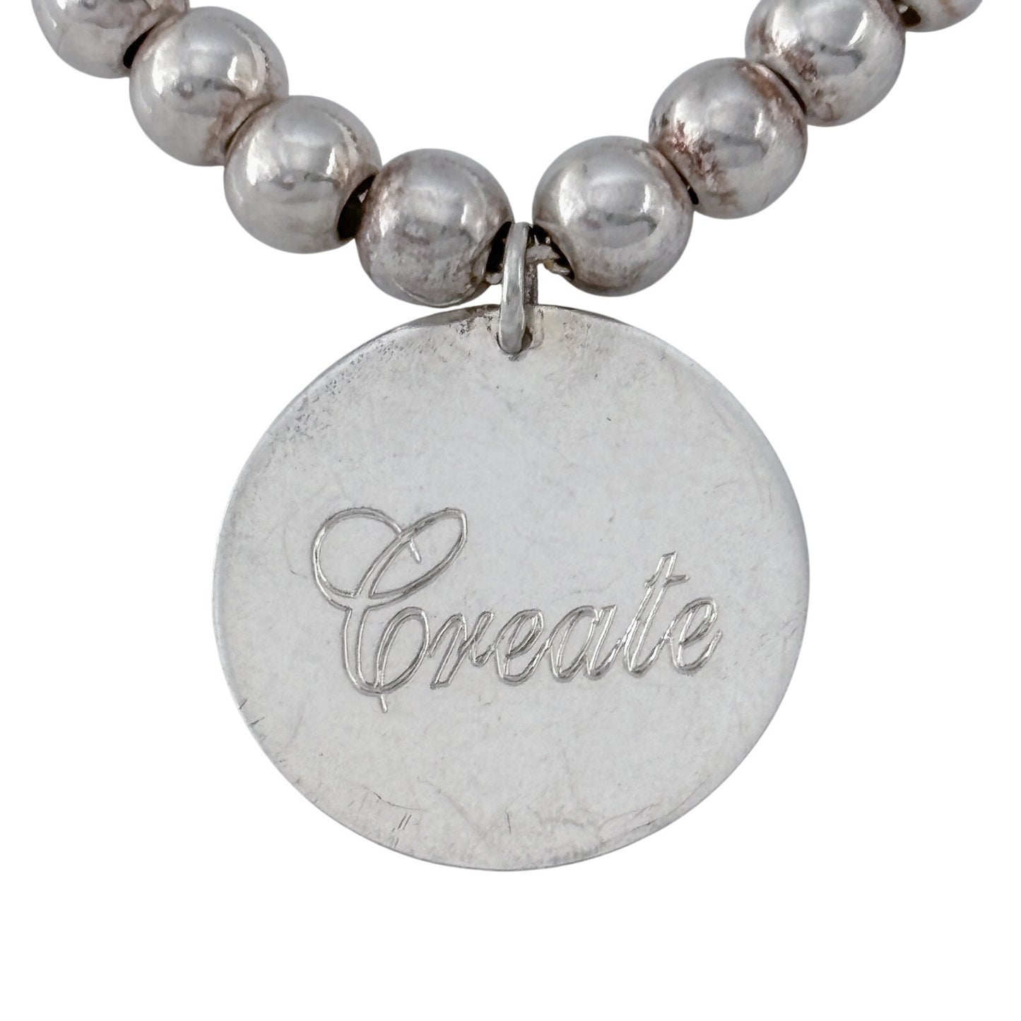 Vintage Sterling Silver 925 Serve Create Bead Bracelet Up To 8.5" Adjustable
