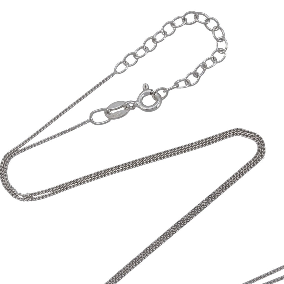 Vintage Sterling Silver 925 Curb Link Chain Necklace 16"-17.5"