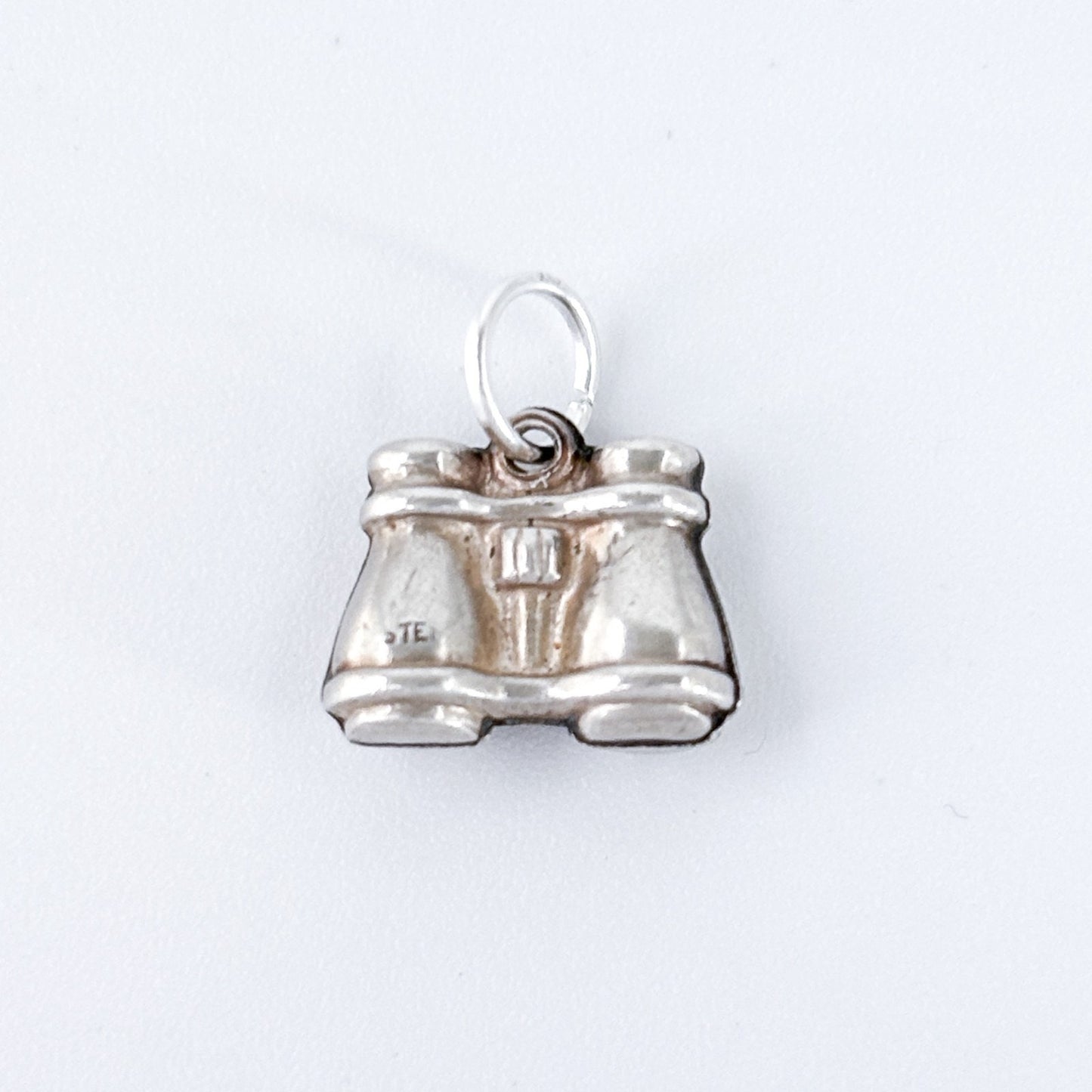 Sterling Silver 925 Binoculars Charm Pendant | Vintage Bird Watcher Jewelry