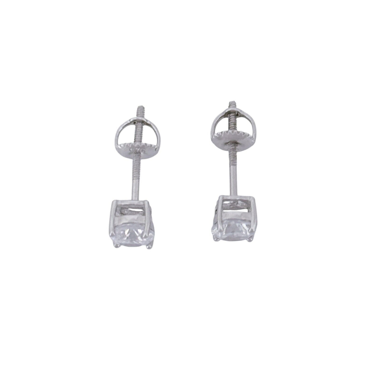 5mm Cubic Zirconia Stud Earrings | Vintage Sterling Silver 925