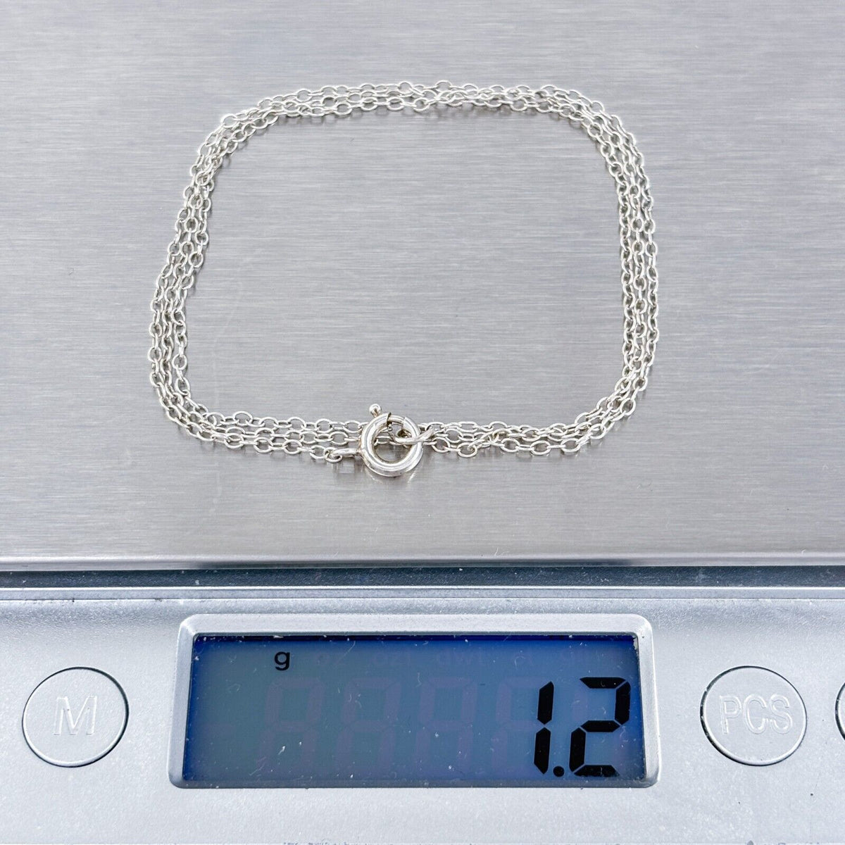Vintage Sterling Silver 925 Cable Chain Necklace 18.5"