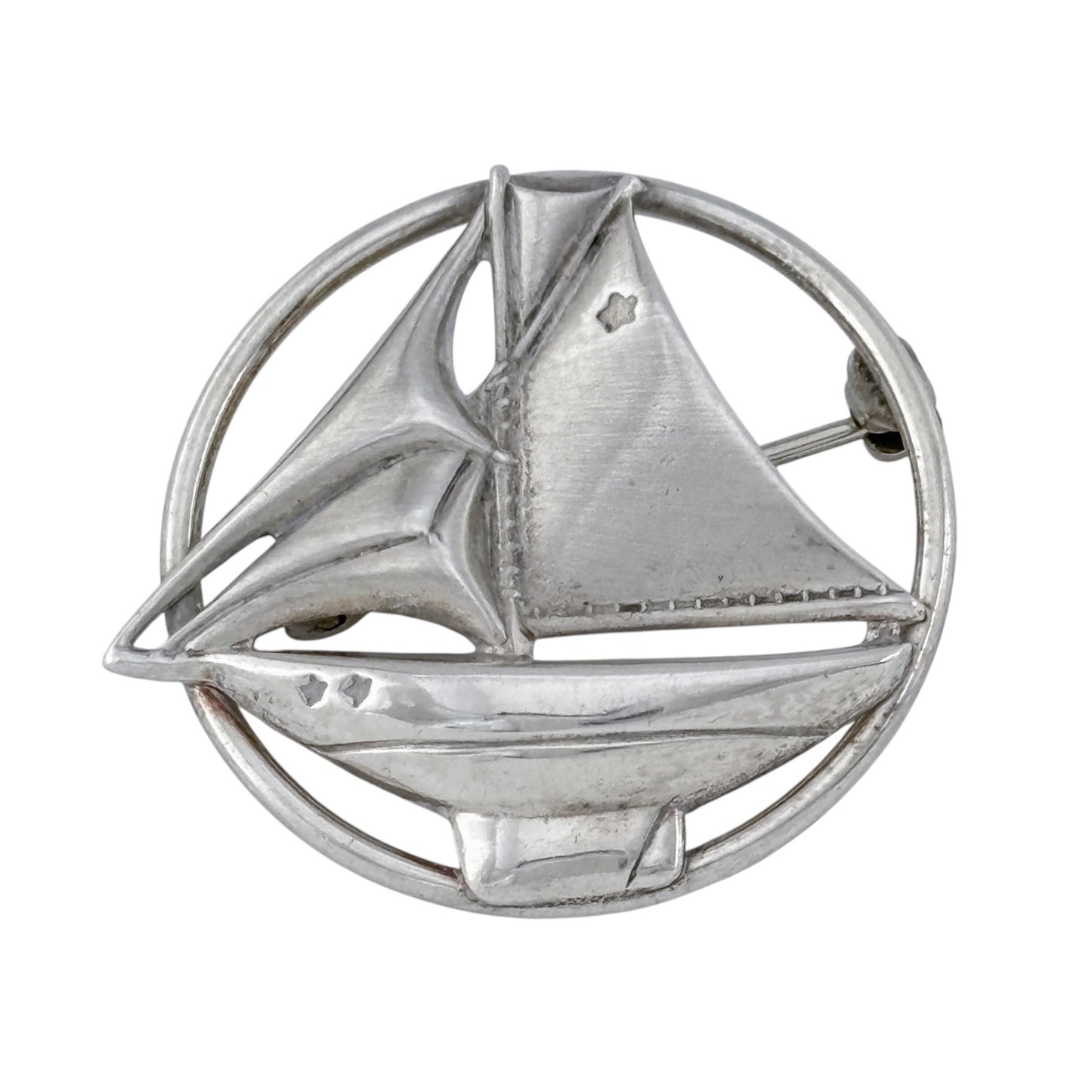 Vintage Sterling Silver 925 Sailboat Brooch