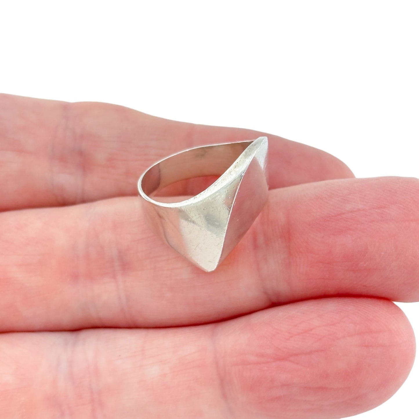 Vintage Sterling Silver 925 Mexico Smooth Geometric Dome Ring Size 7