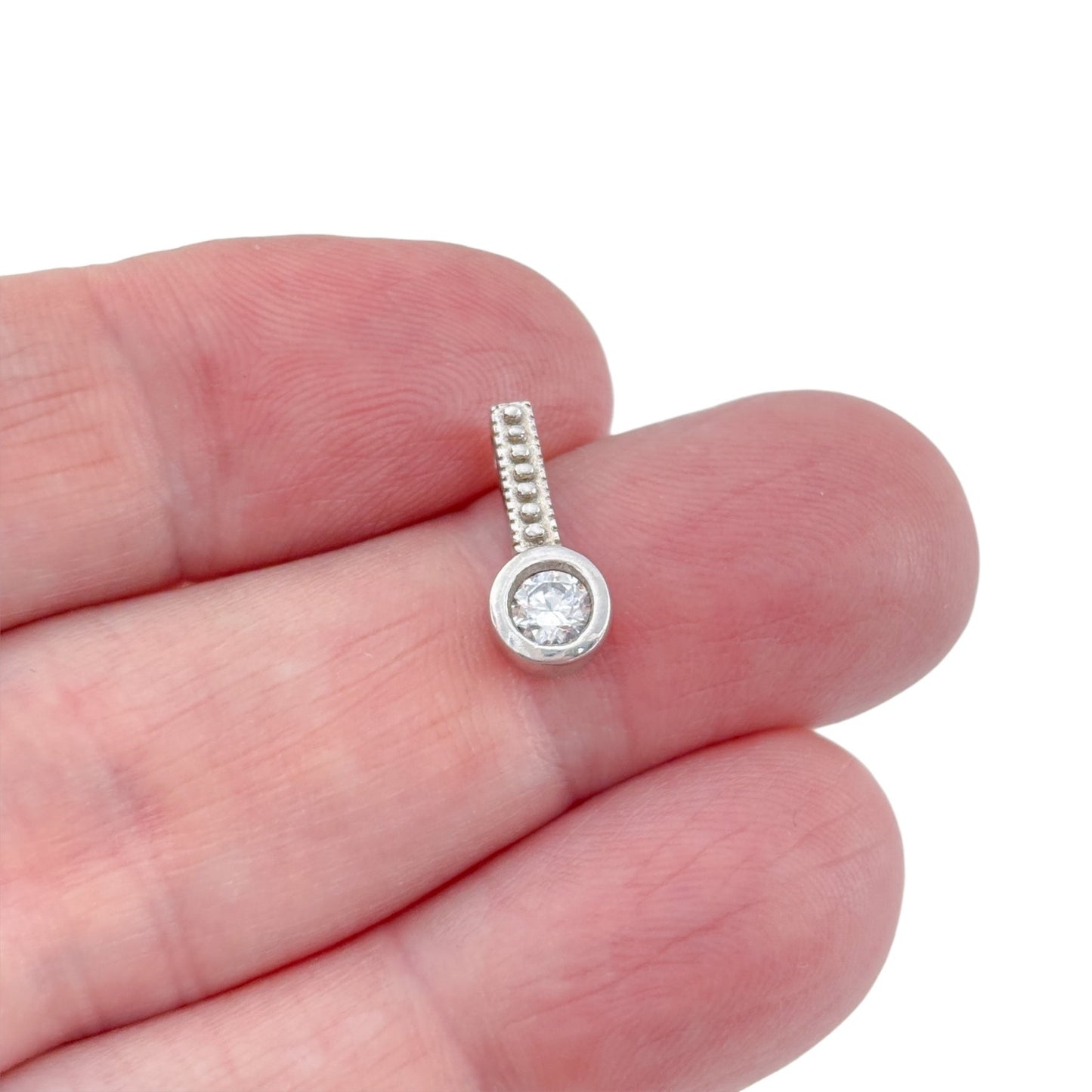 Vintage Sterling Silver 925 Cubic Zirconia Pendant