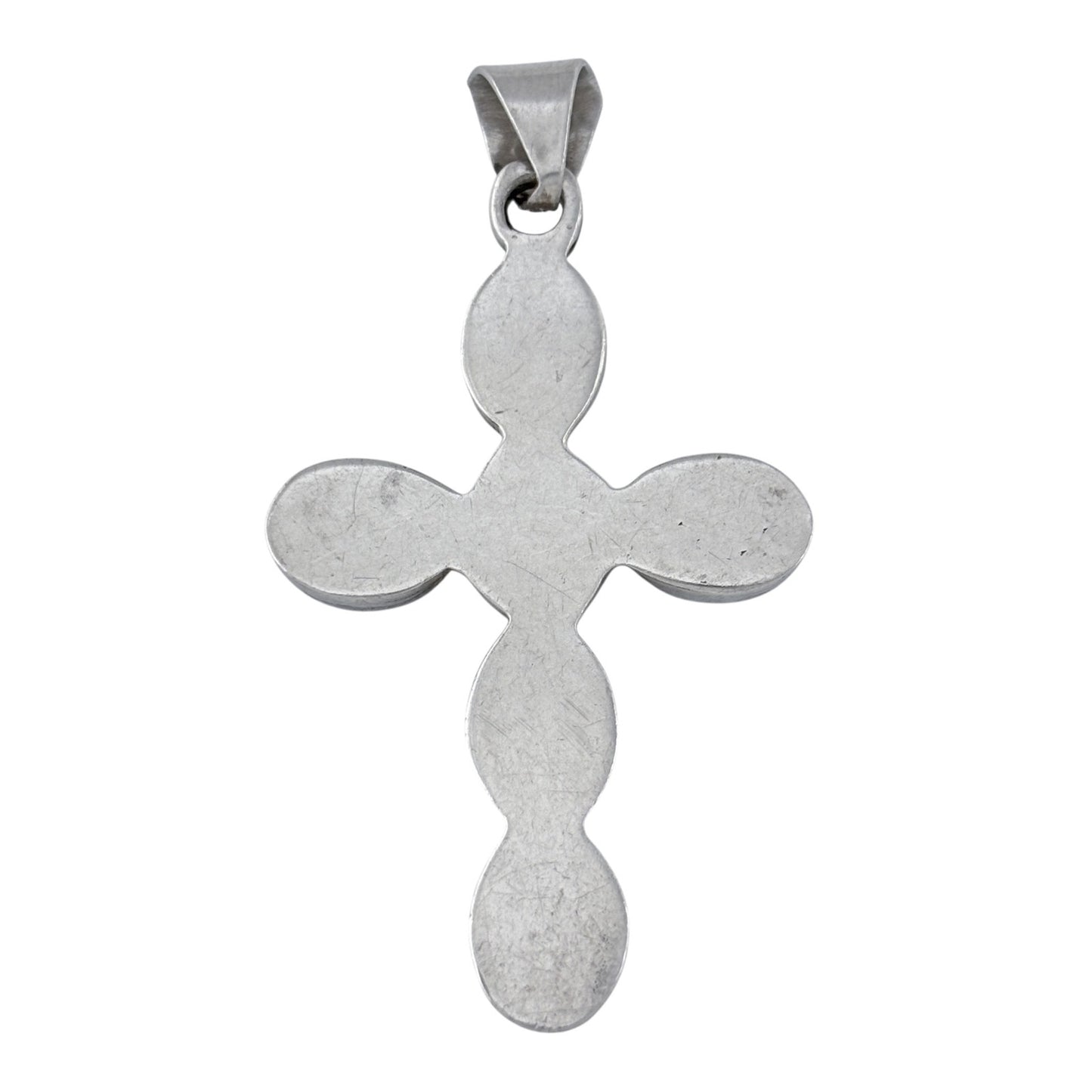 Vintage Mexico Taxco Sterling Silver 925 Onyx Cross Pendant