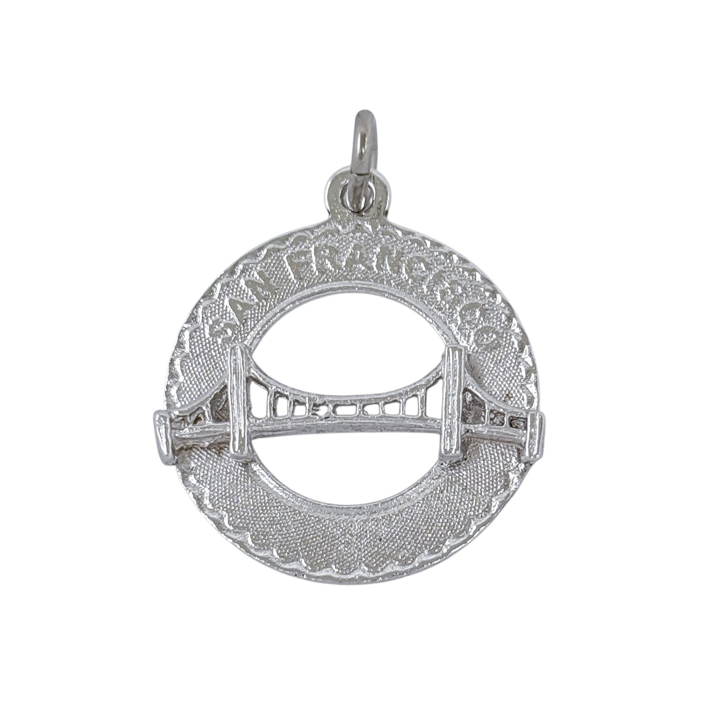 San Francisco Golden Gate Bridge Charm Pendant | Vintage Silver-Tone