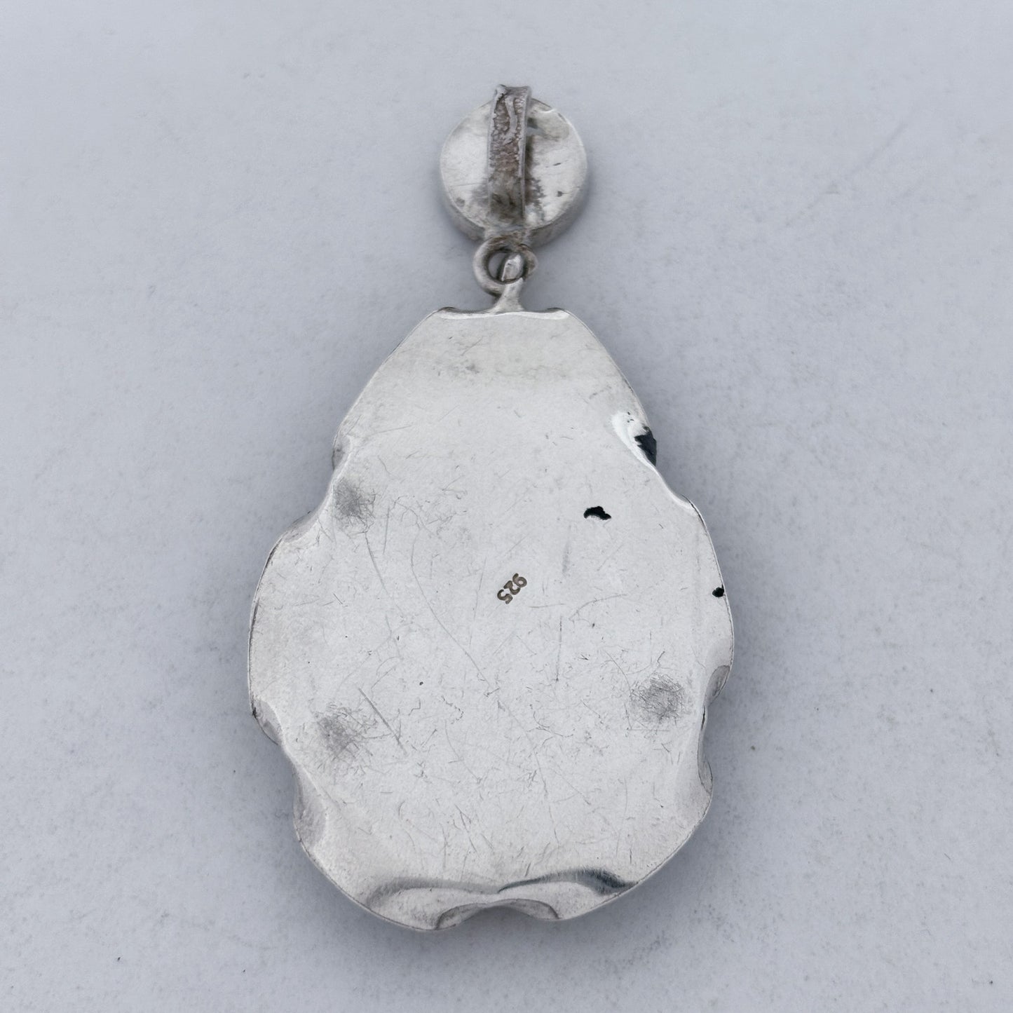 Vintage Sterling Silver 925 Druzy Quartz Crystal Pendant