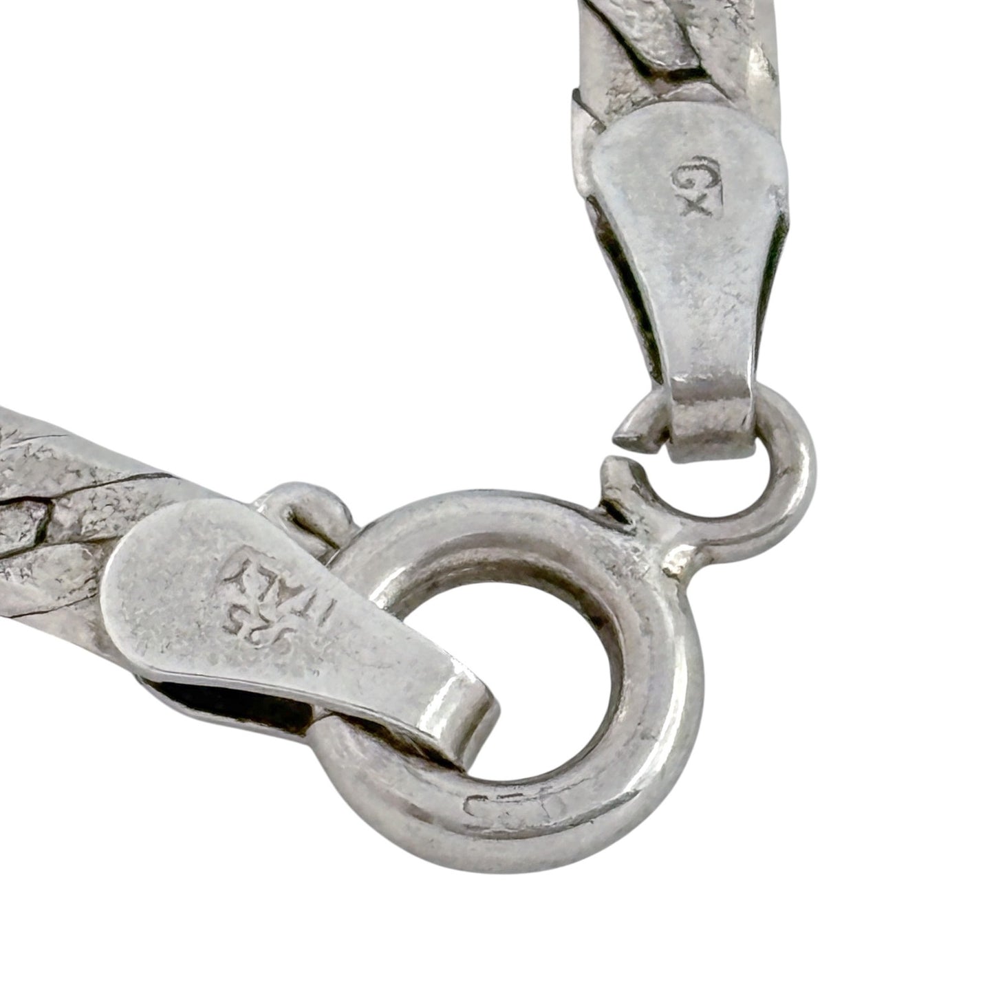 Vintage Italian Sterling Silver 925 Herringbone Chain Necklace 30"