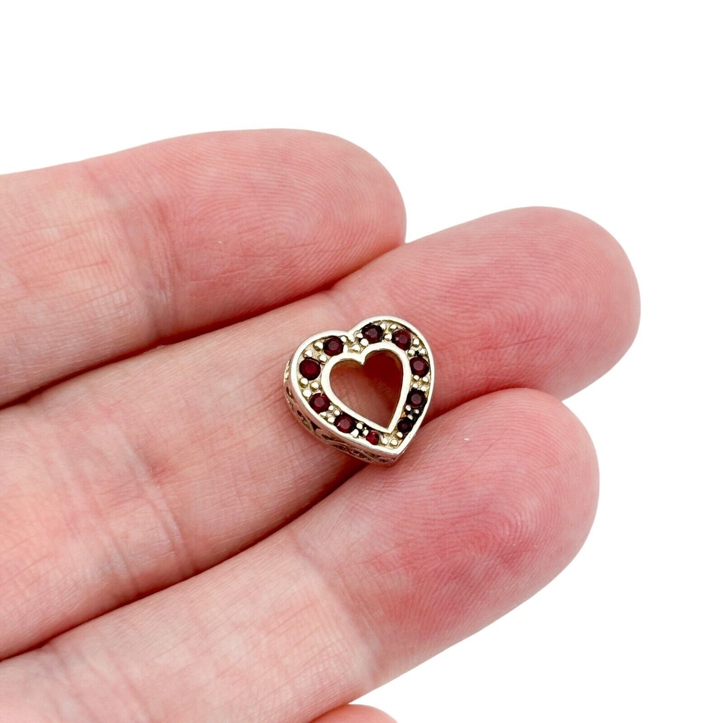Vintage Sterling Silver 925 Crystal Heart Pendant