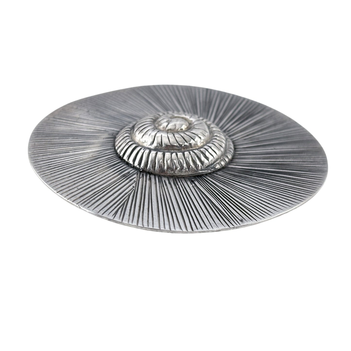 Vintage Sterling Silver 925 Spiral Disk Pendant