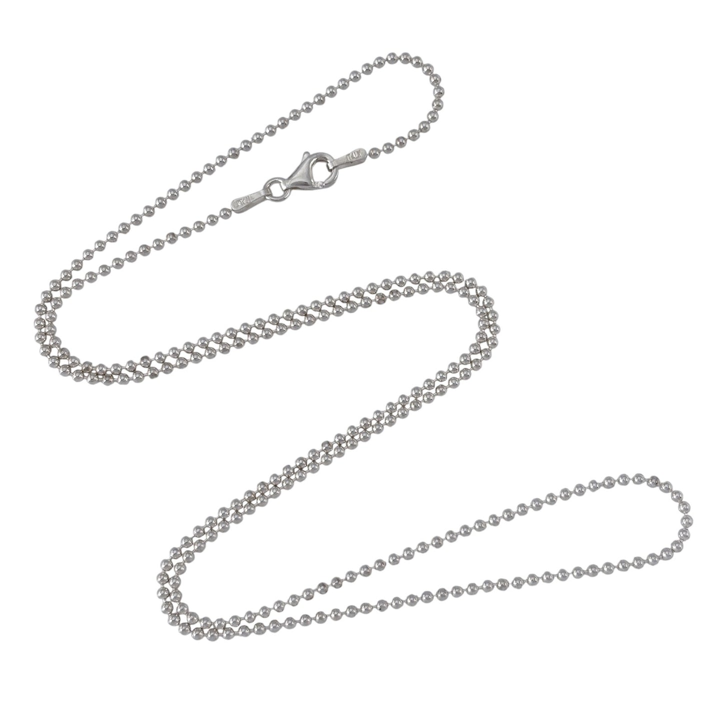 Vintage Italian Sterling Silver 925 Ball Bead Chain Necklace 20"