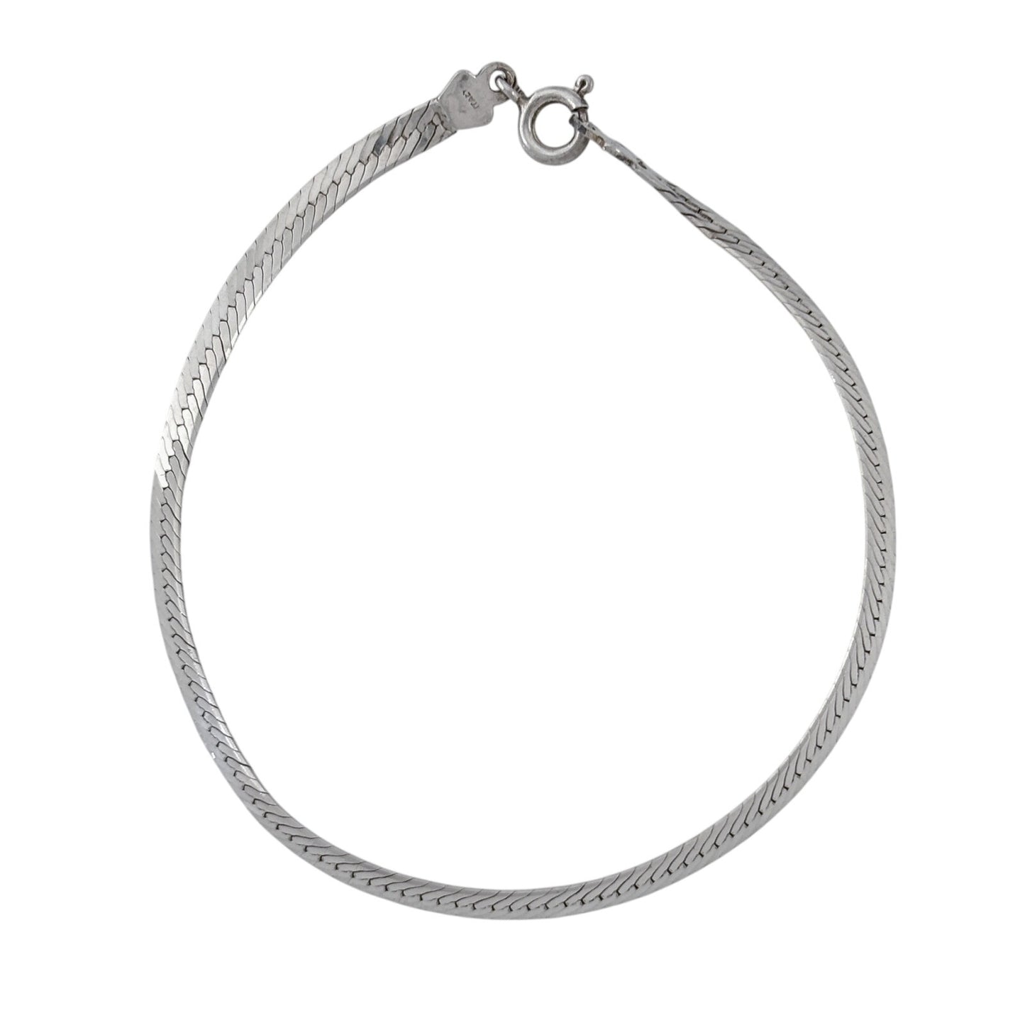 Vintage Italian Sterling Silver 925 Herringbone Bracelet 7"