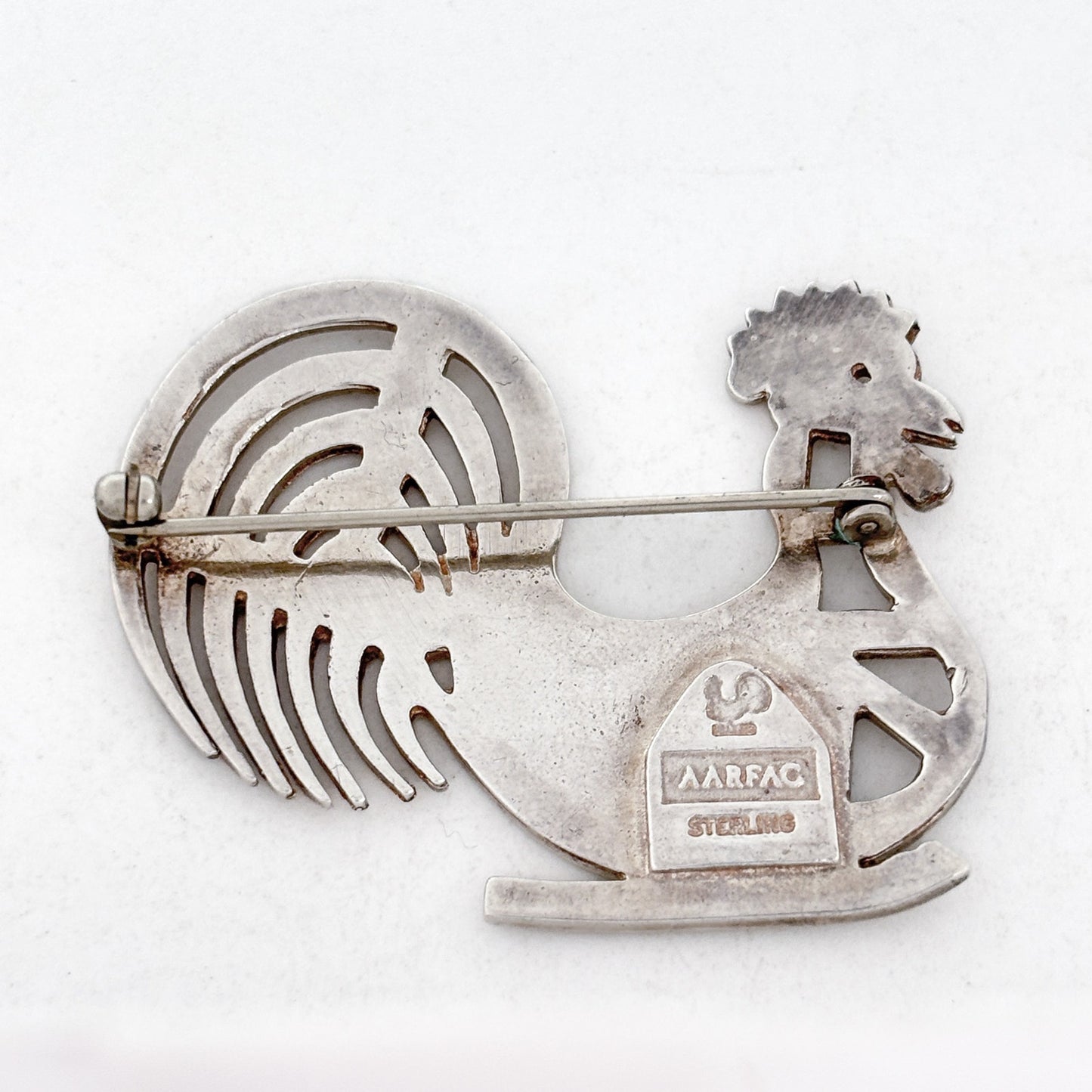 Vintage AARFAC Sterling Silver 925 Rooster Brooch