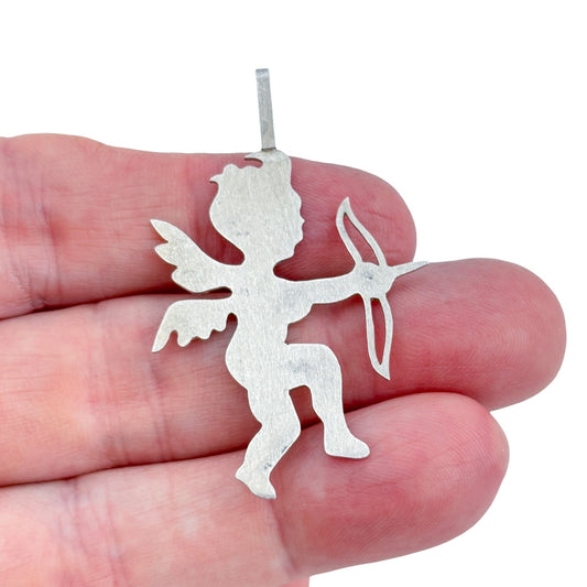 Vintage Sterling Silver 925 Cupid Bow Pendant