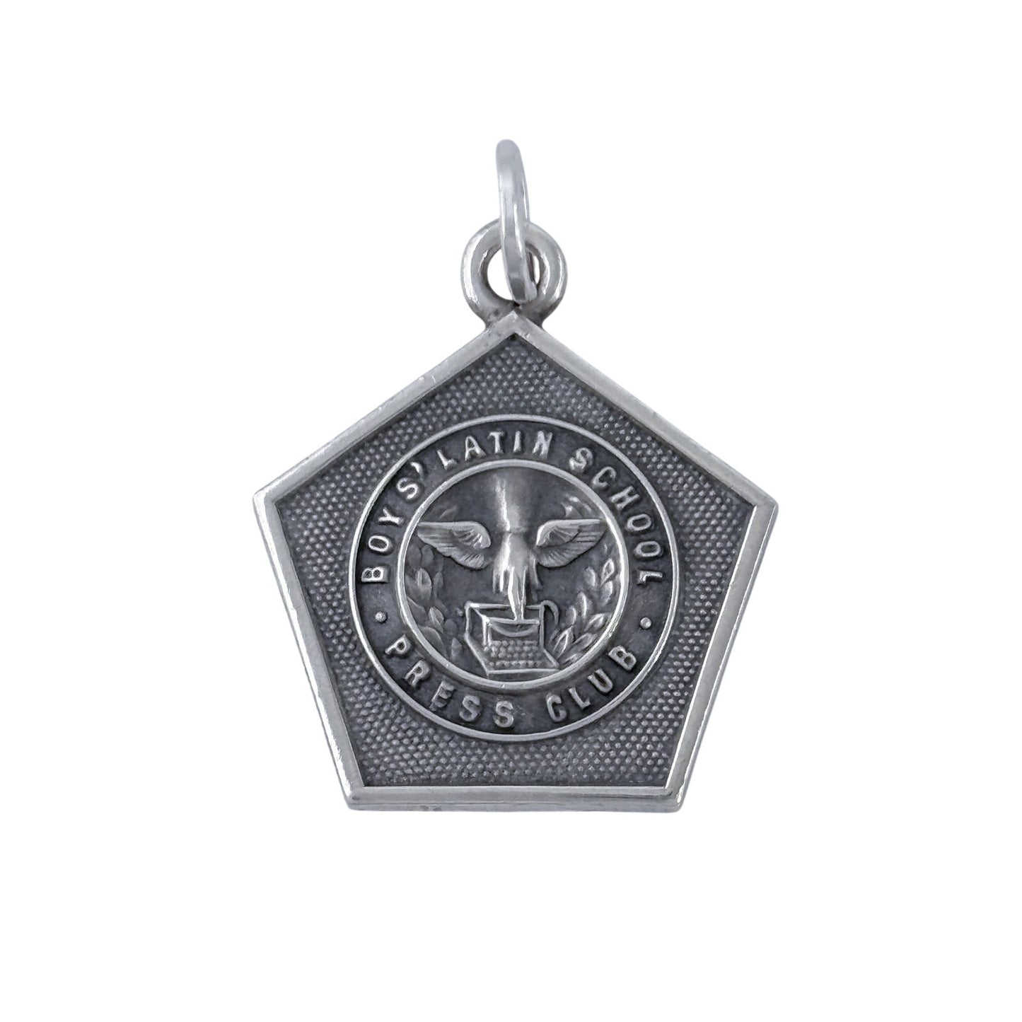 Vintage Sterling Silver 925 Boys Latin School Press Club Pendant