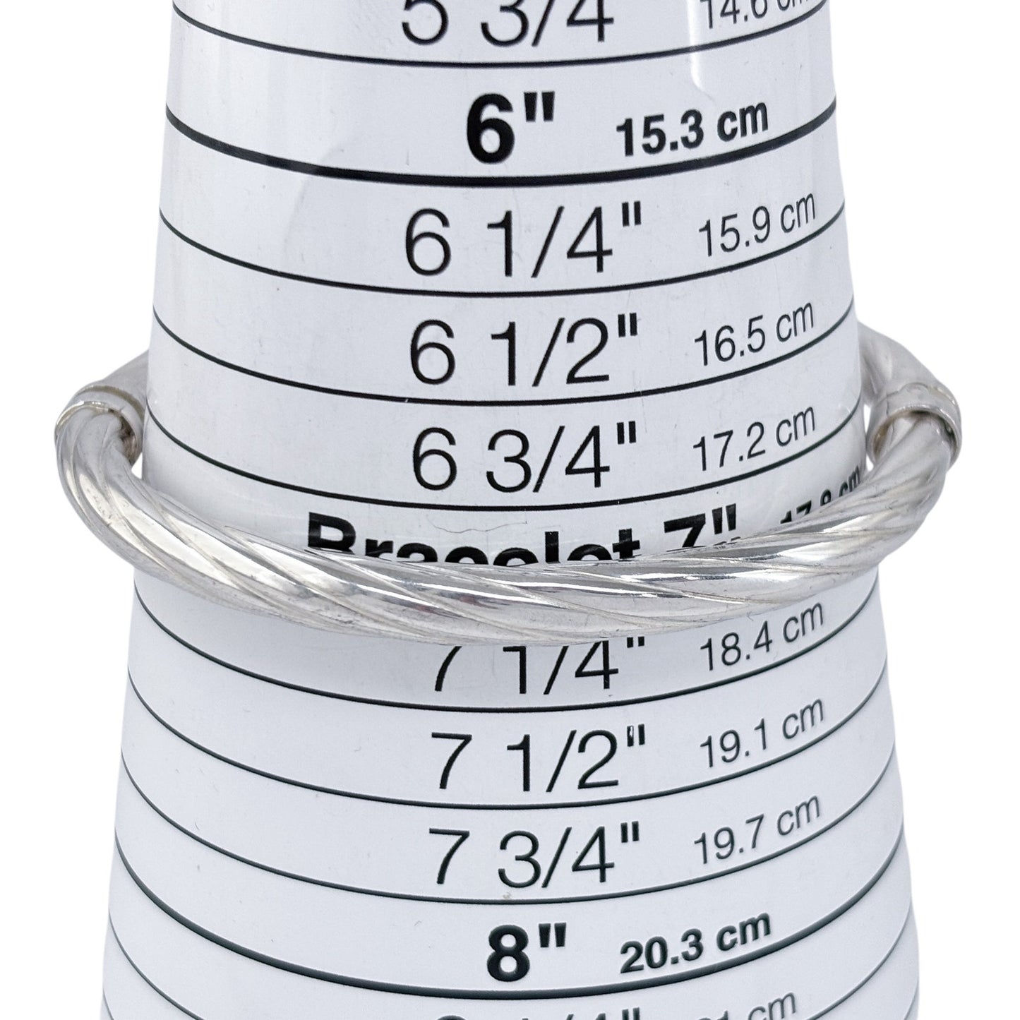 Estate Dyadema Sterling Silver 925 Twisted Bangle Bracelet 7"