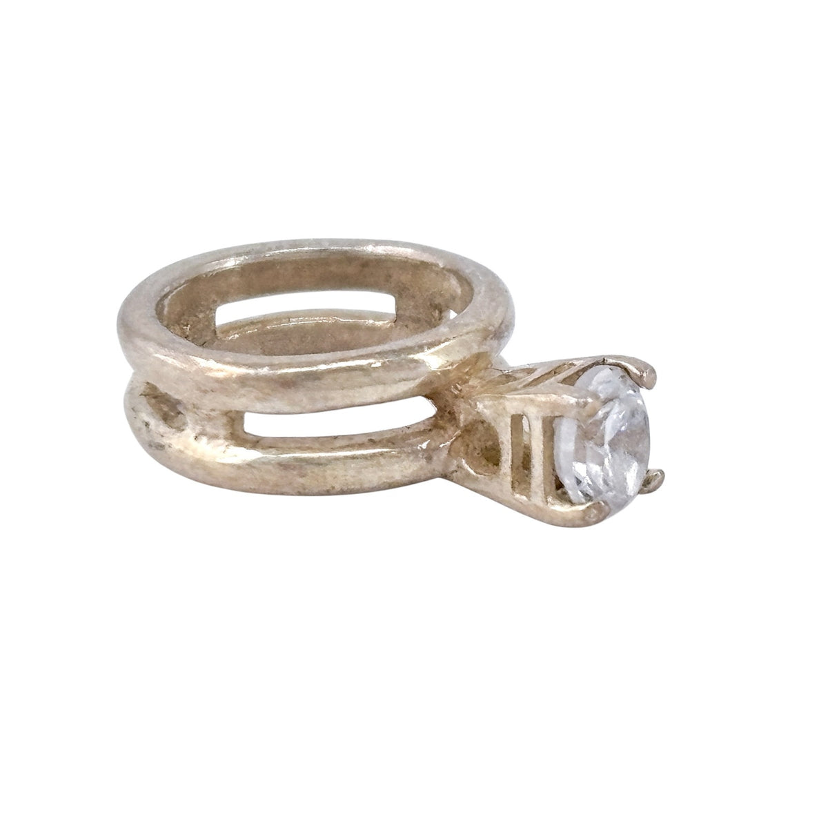 Vintage Sterling Silver 925 Wedding Engagement Ring Charm
