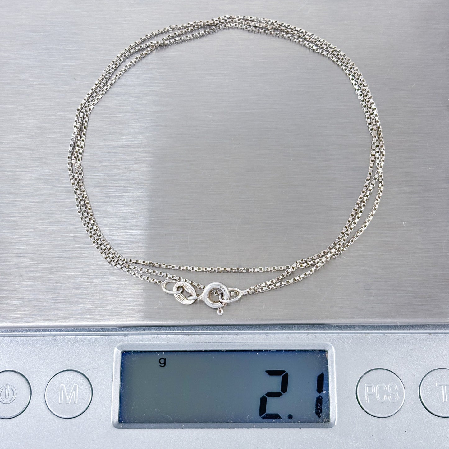 Vintage Italian Sterling Silver 925 Box Link Chain Necklace 22.5"