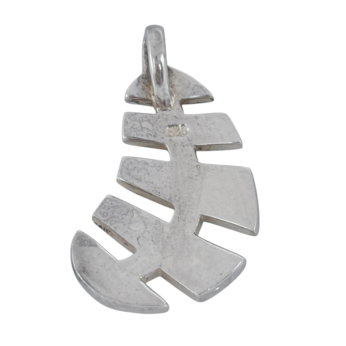 Vintage Sterling Silver 925 Mother of Pearl Abstract Pendant