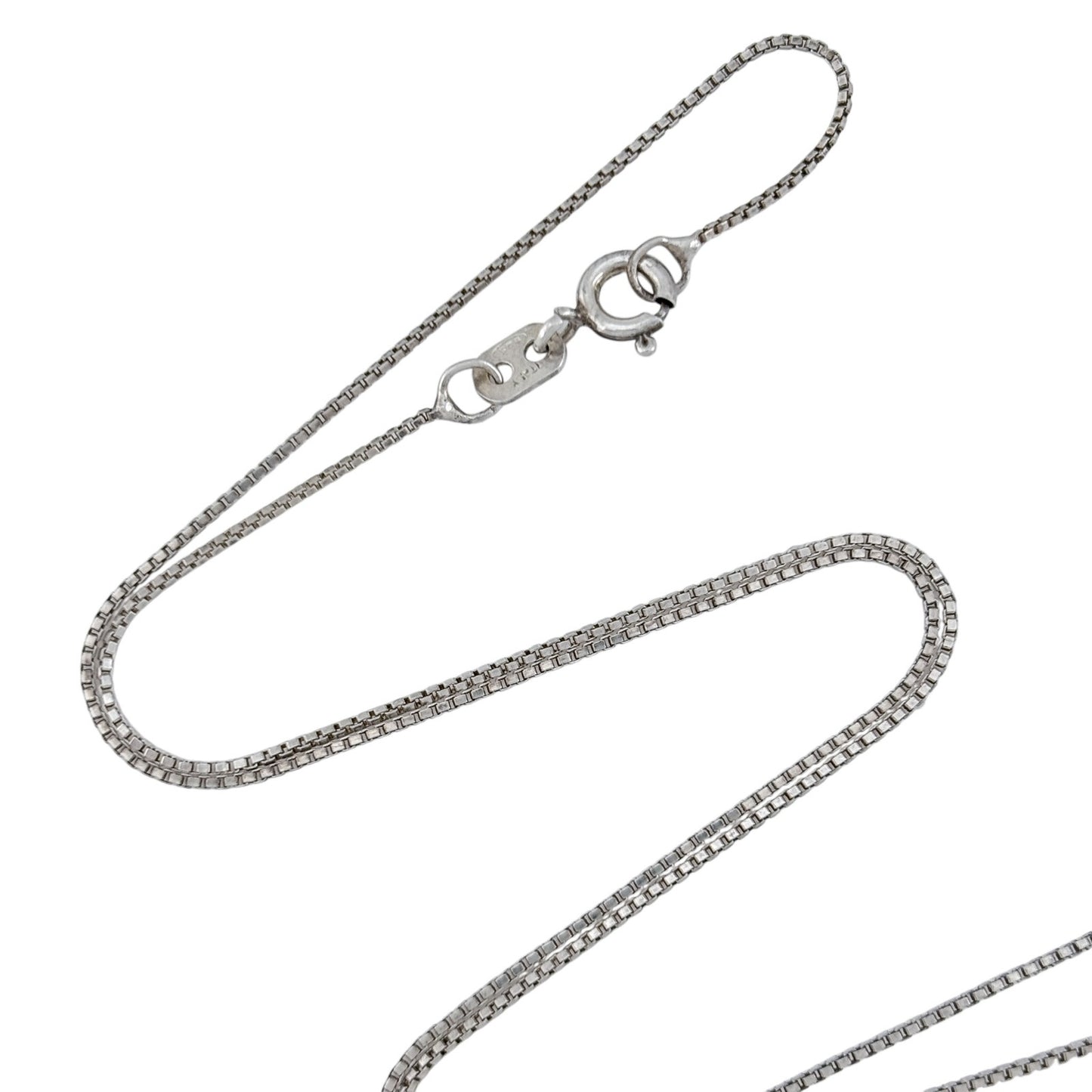 Vintage Italian Sterling Silver 925 Box Chain Necklace 18"