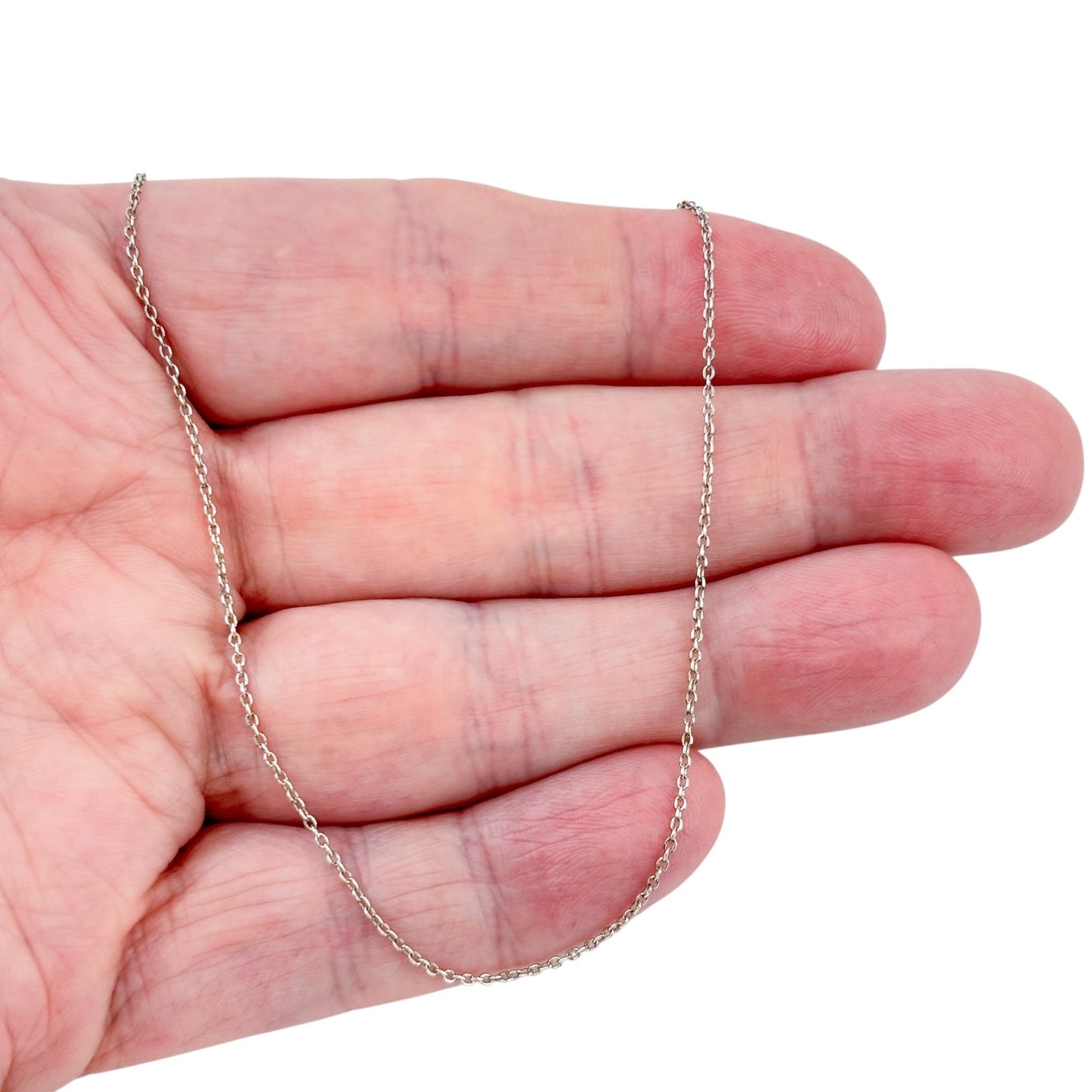 Vintage Sterling Silver 925 Cable Link Chain Necklace 18"