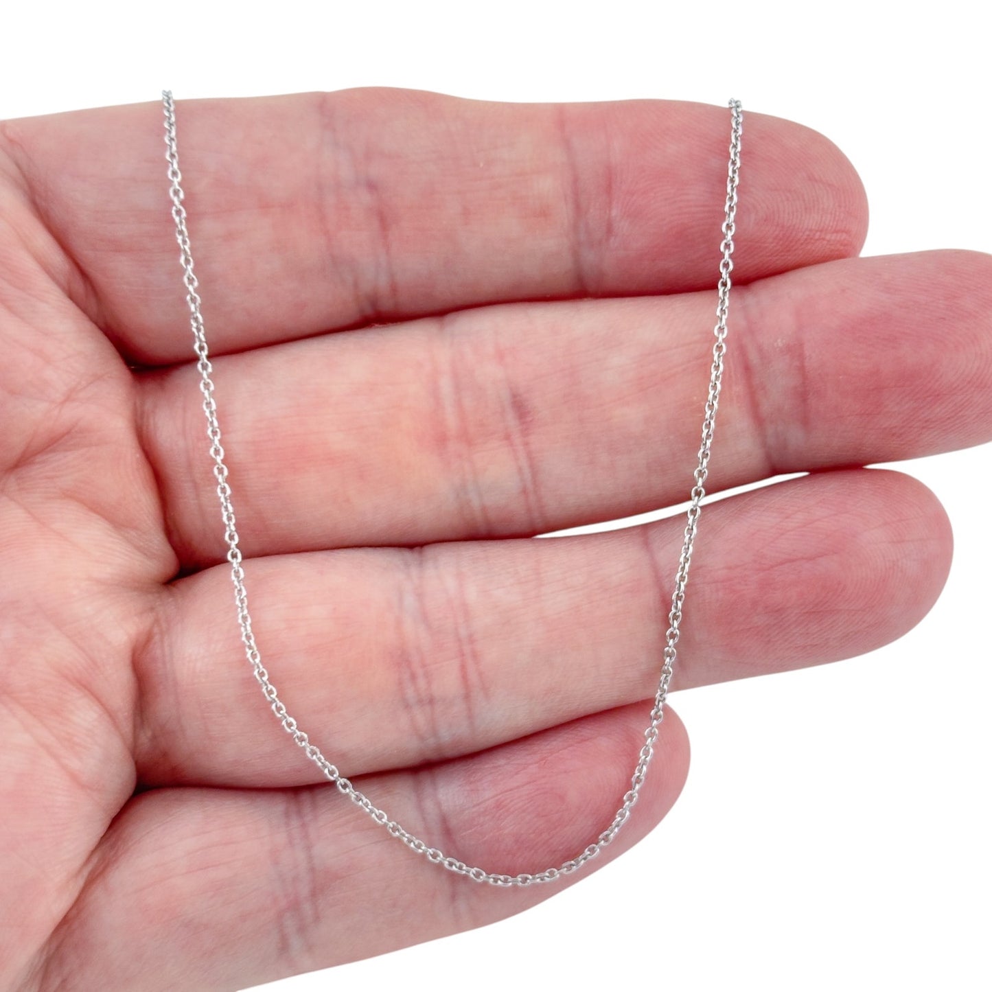 Vintage Italian Sterling Silver 925 Cable Link Chain Necklace 18.5"