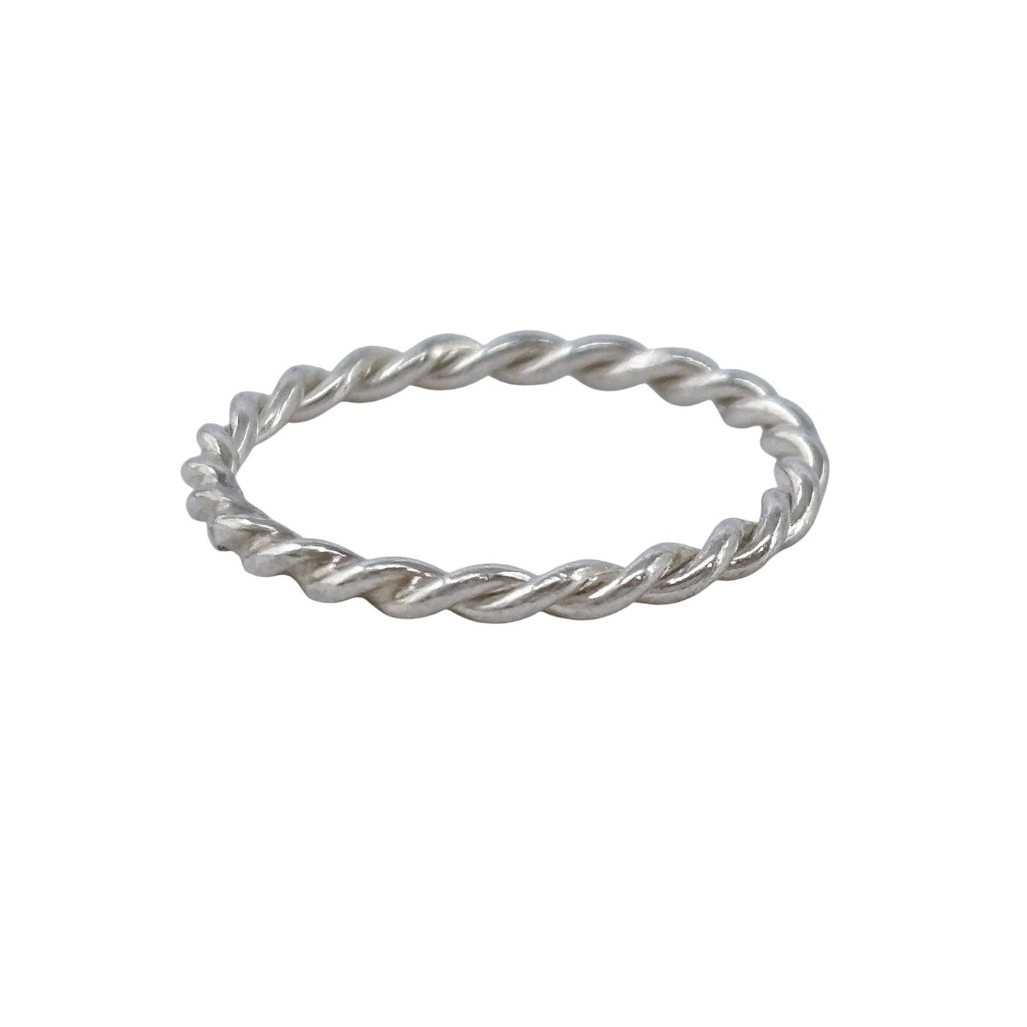 Vintage Sterling Silver 925 Twisted Rope Band Ring Size 3