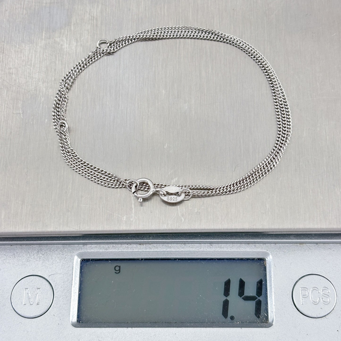 Vintage Sterling Silver 925 Curb Link Chain Necklace 15.5", 16.5", 17.5"