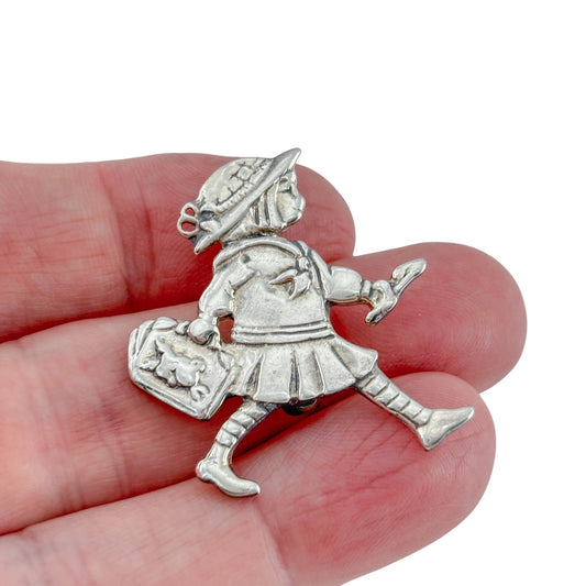 Vintage Mary Engelbreit Sterling Silver 925 Little Girl Brooch
