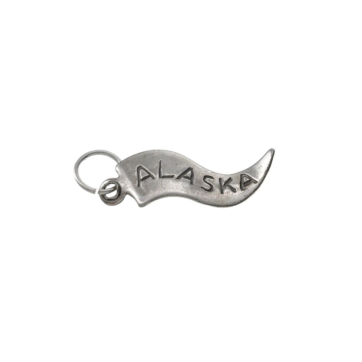 Vintage Sterling Silver 925 Alaska Pennant Banner Charm