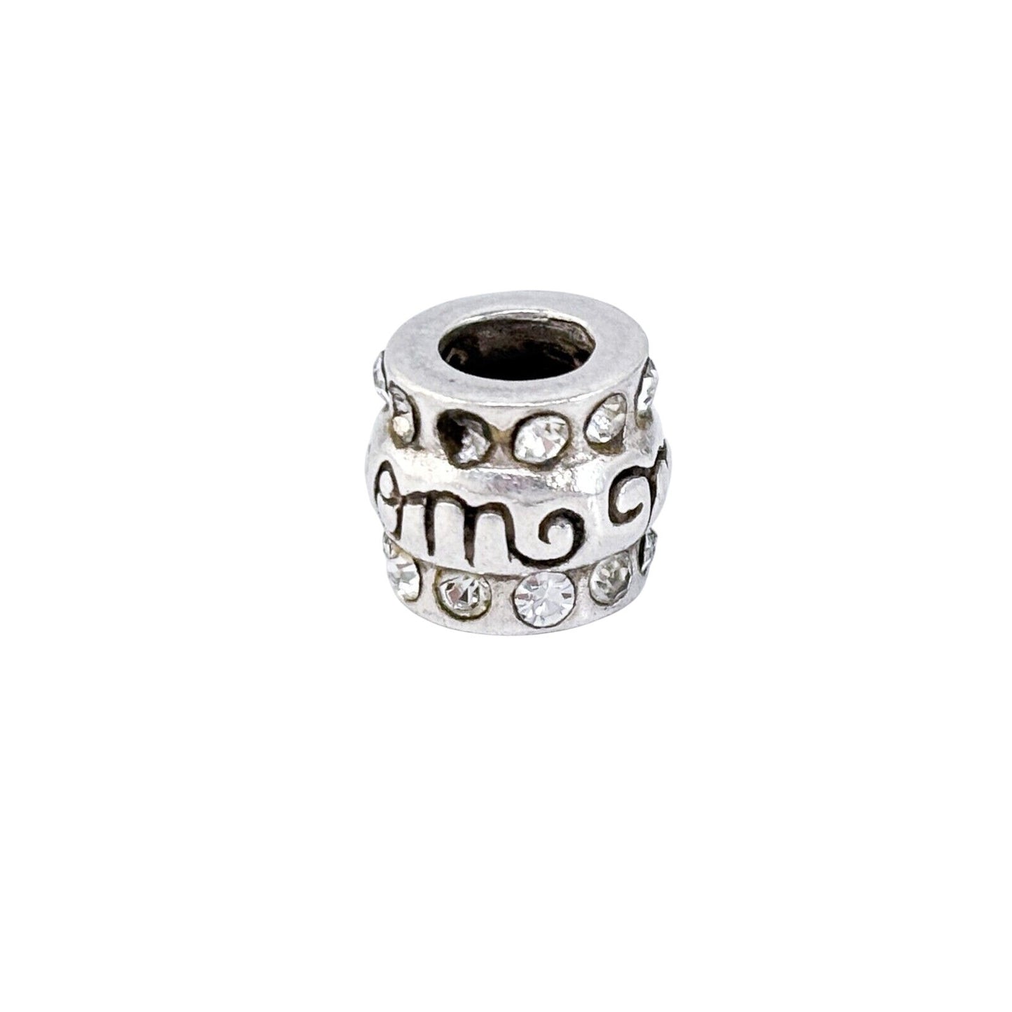 MISSING STONE Sterling Silver MOM Cubic Zirconia Bead Charm