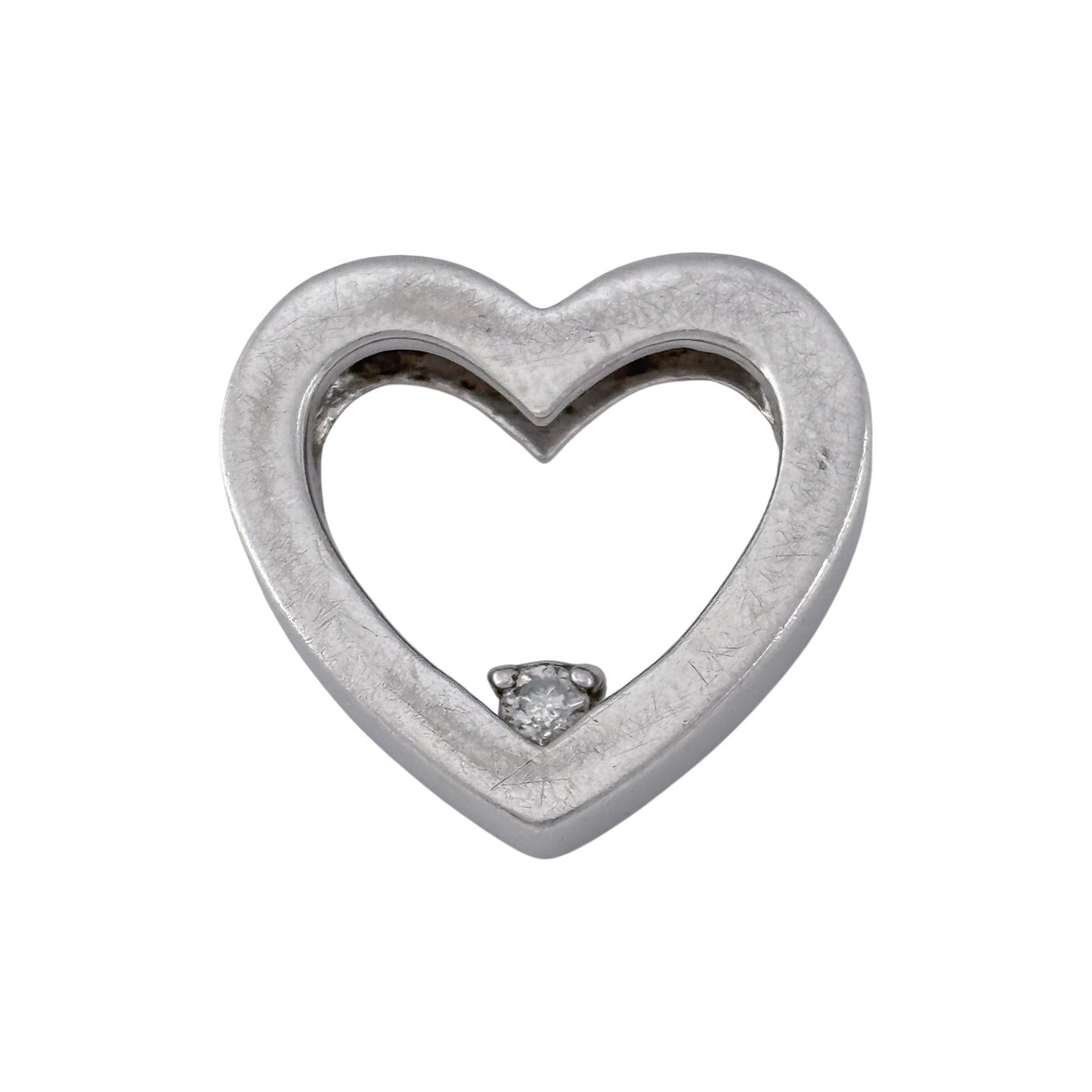 Vintage Sterling Silver 925 Diamond Heart Pendant