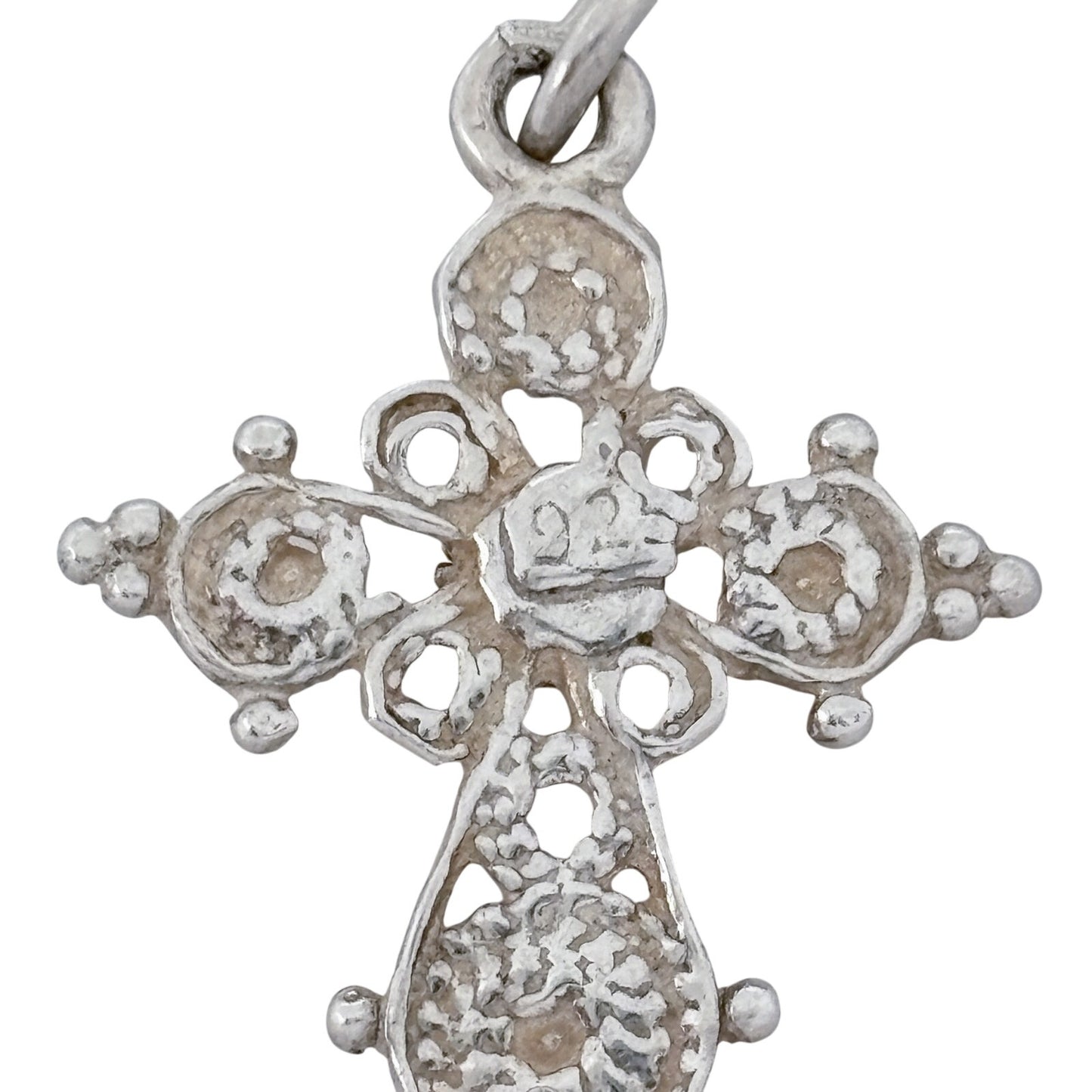 Vintage Sterling Silver 925 Ornate Filigree Cross Pendant