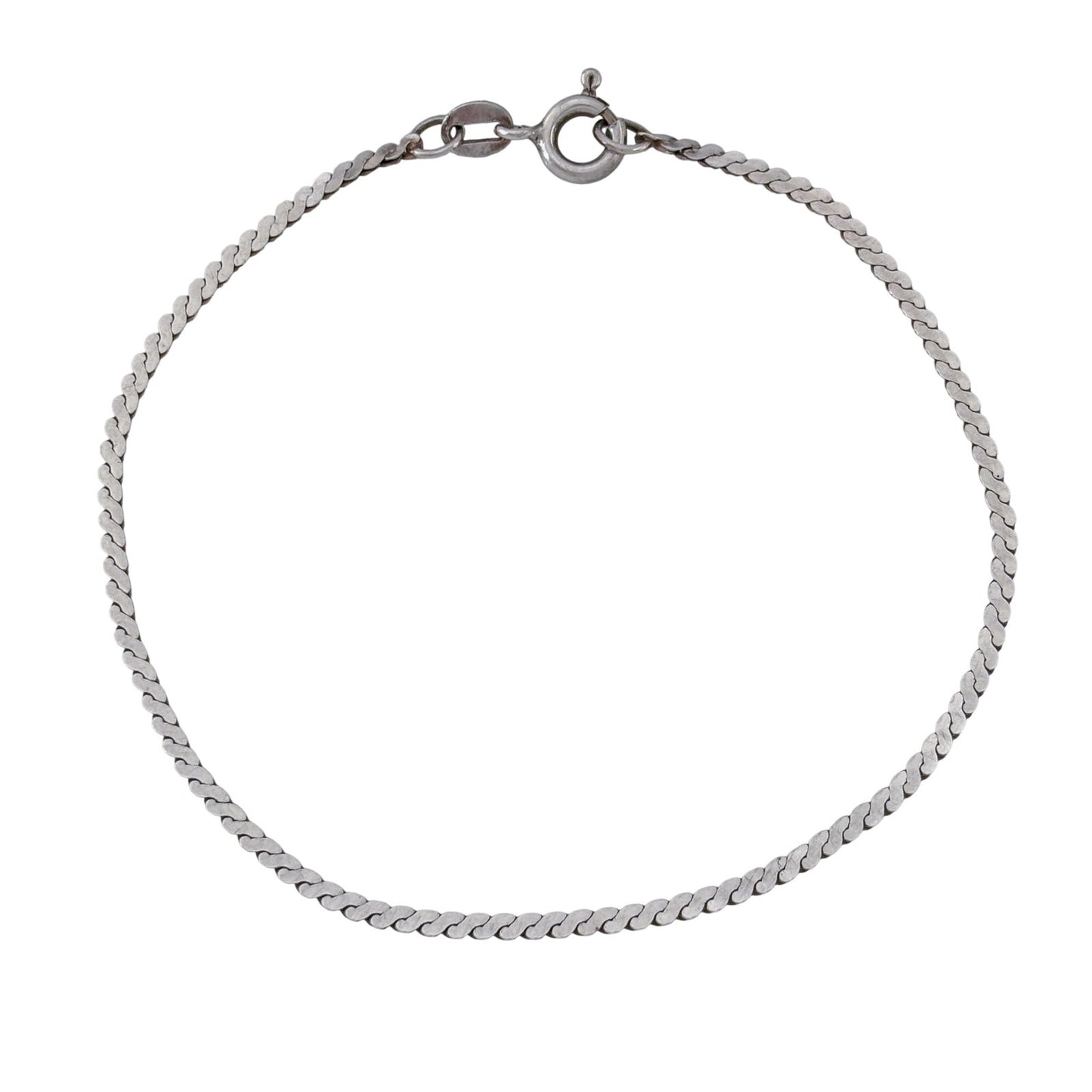 Vintage Italian Sterling Silver 925 Serpentine Bracelet 7"