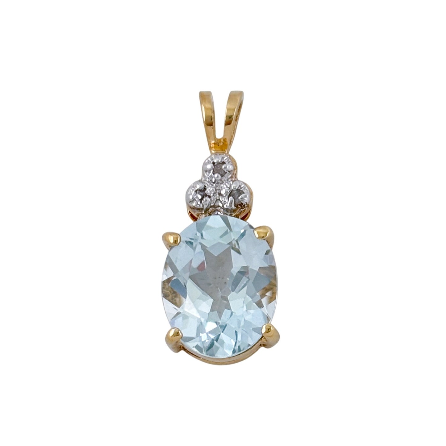 Vintage Gold-Tone Sterling Silver 925 Topaz Diamond Pendant