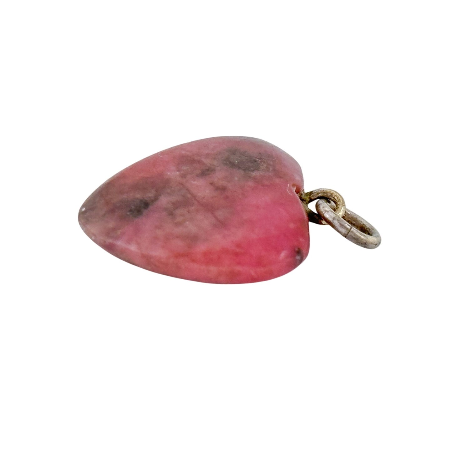 Vintage Sterling Silver 925 Rhodonite Heart Pendant