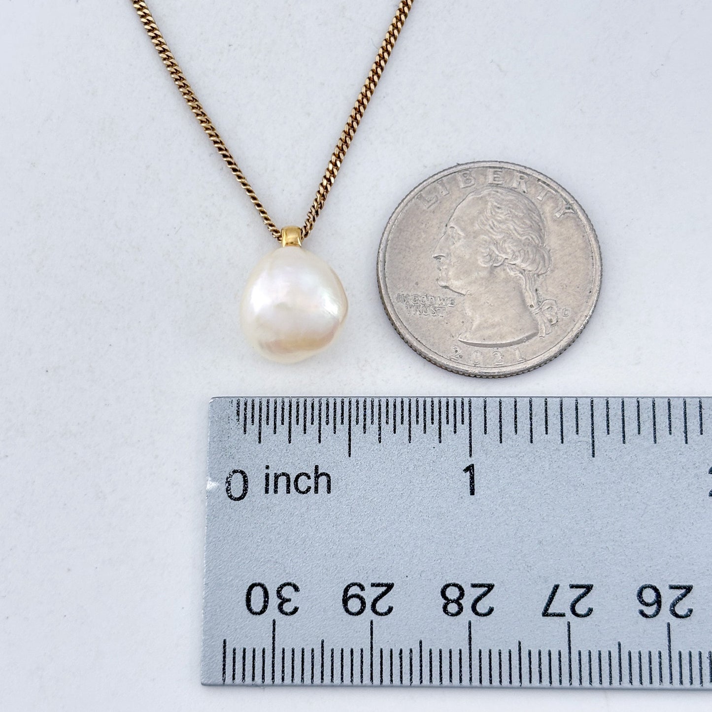 Vintage Gold-Tone Sterling Silver 925 Pearl Pendant Necklace 24", 25", 26"